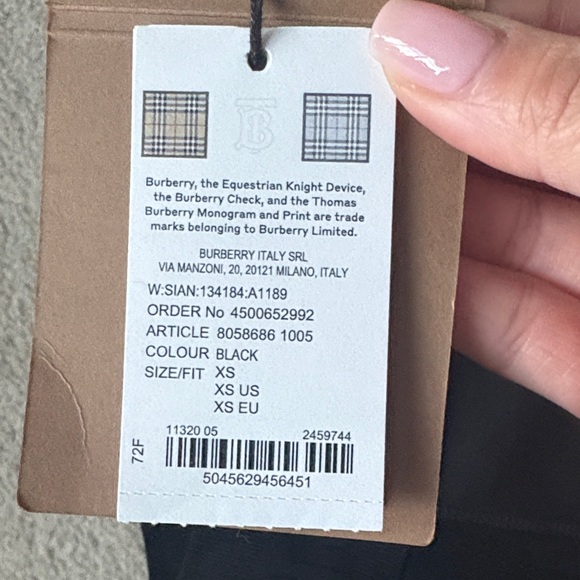 Burberry Black Leggings with Logo Detail - Picture 5 of 5